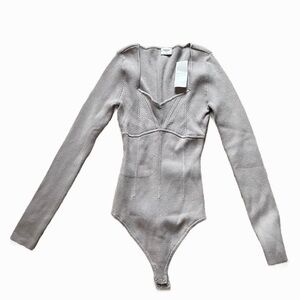 NWT Taupe Abercrombie & Fitch Long Sleeve Bodysuit